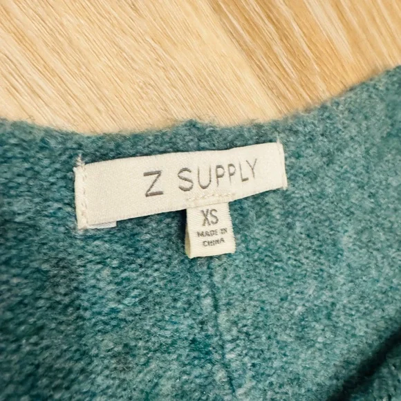 Z Supply Green Crew Neck Sweater with Textured Knit - Picture 2 of 5
